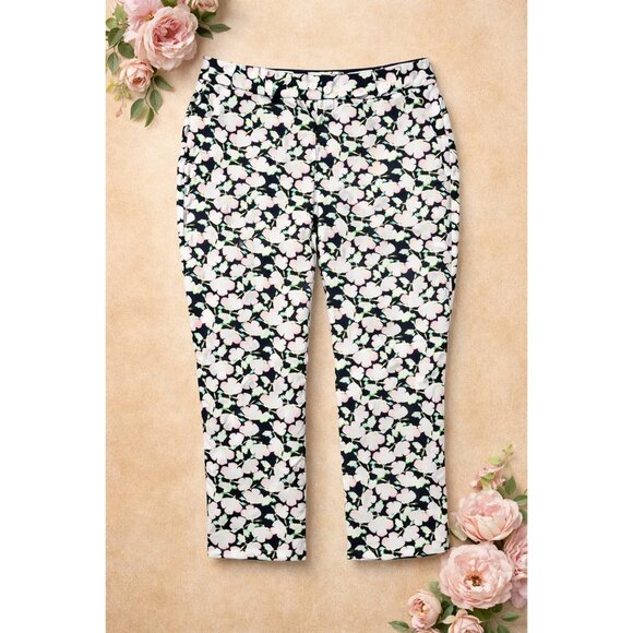 Banana Republic Pants - Banana Republic Avery Floral Ankle Pants Women Size 14 Mid Rise Stretch